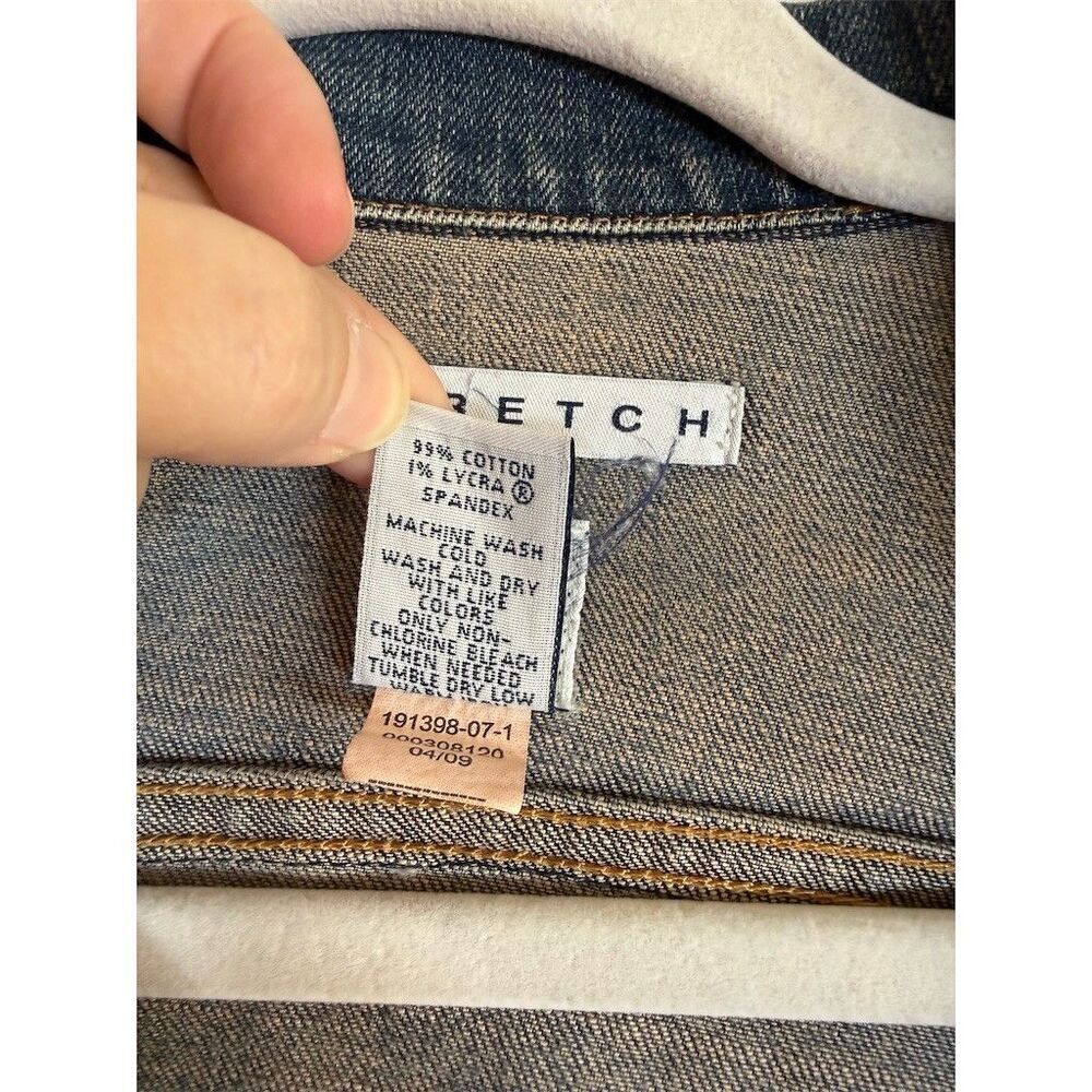 GAP Jacket Womens Size S Blue Stretch Denim Trucker Button Front Pockets - Picture 10 of 13